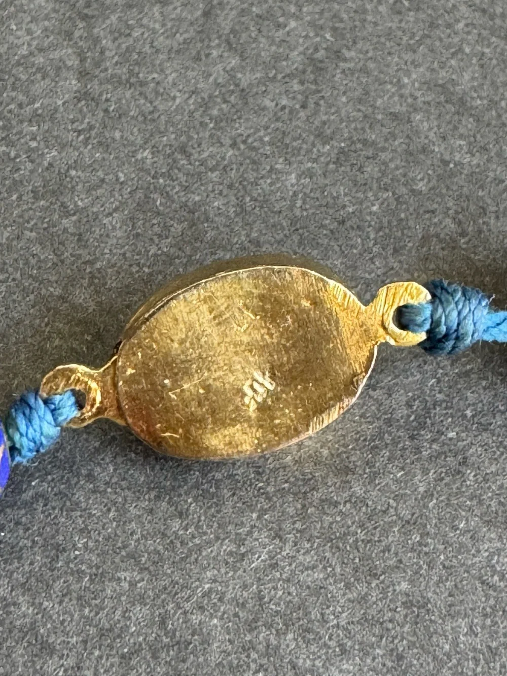 Vintage Cloisonné Necklace Cobalt Blue Beaded Chinese Export 10K Gold Plated 19